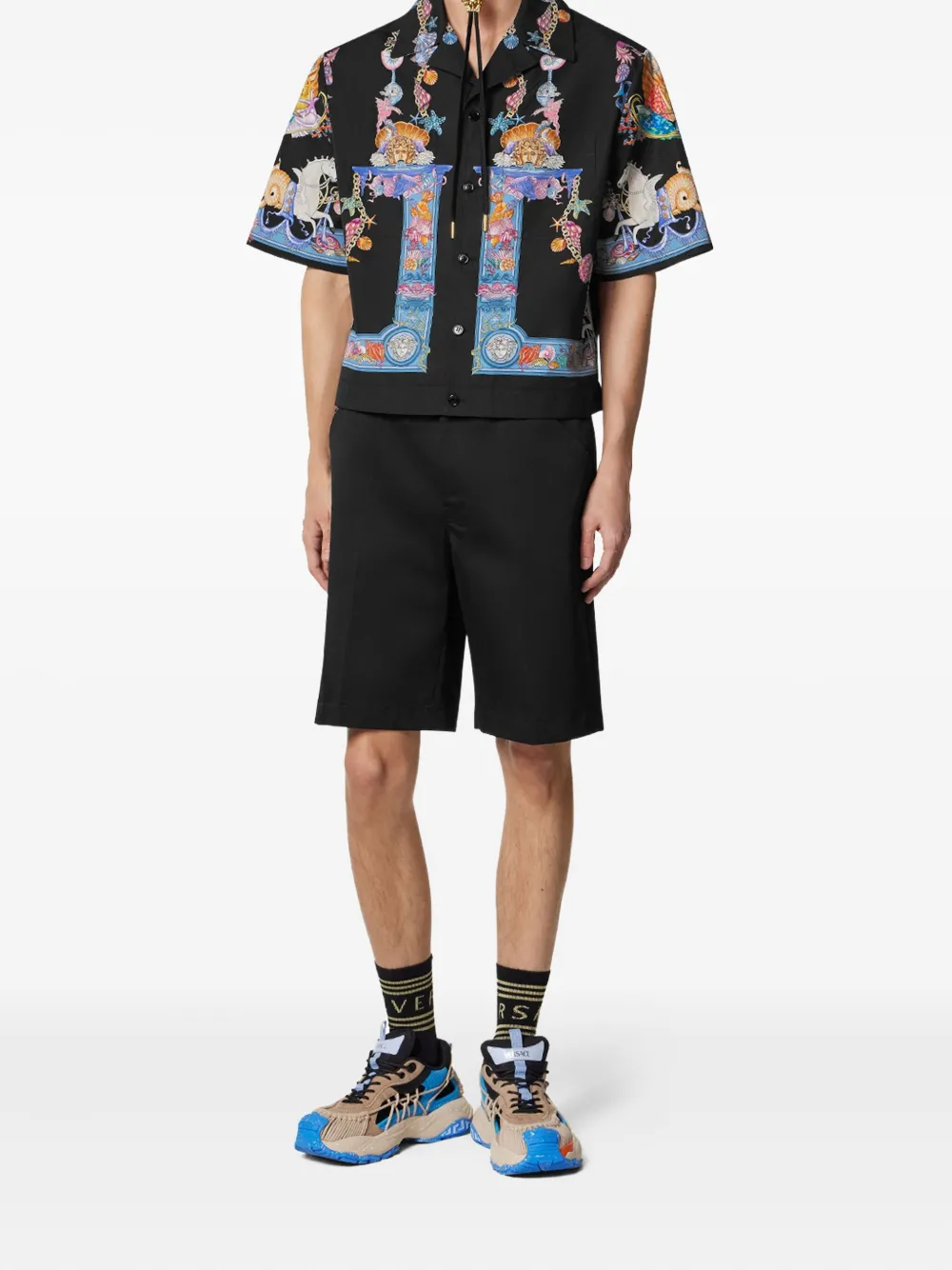 Versace Medusa Biggie gabardine shorts - Zwart