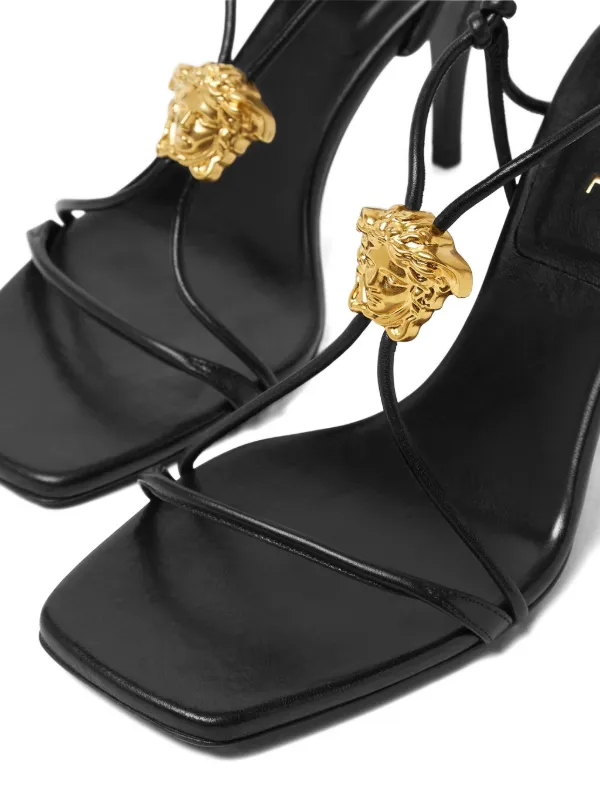 Versace Black Sandals with Gold Medusa Strap Medusa  main image 4