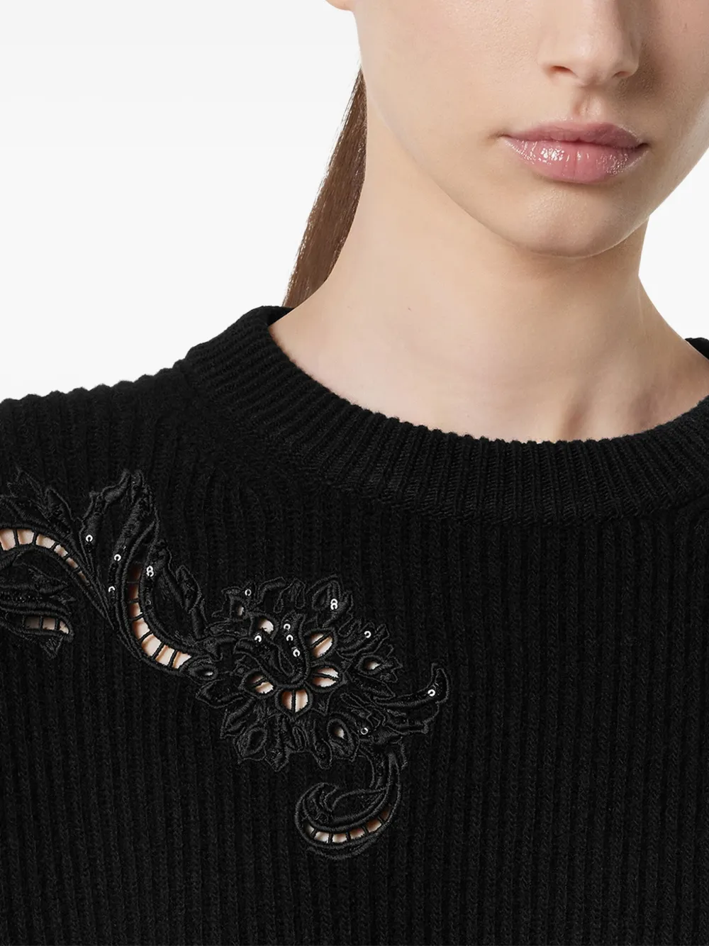 Versace Trui met geborduurd detail Zwart