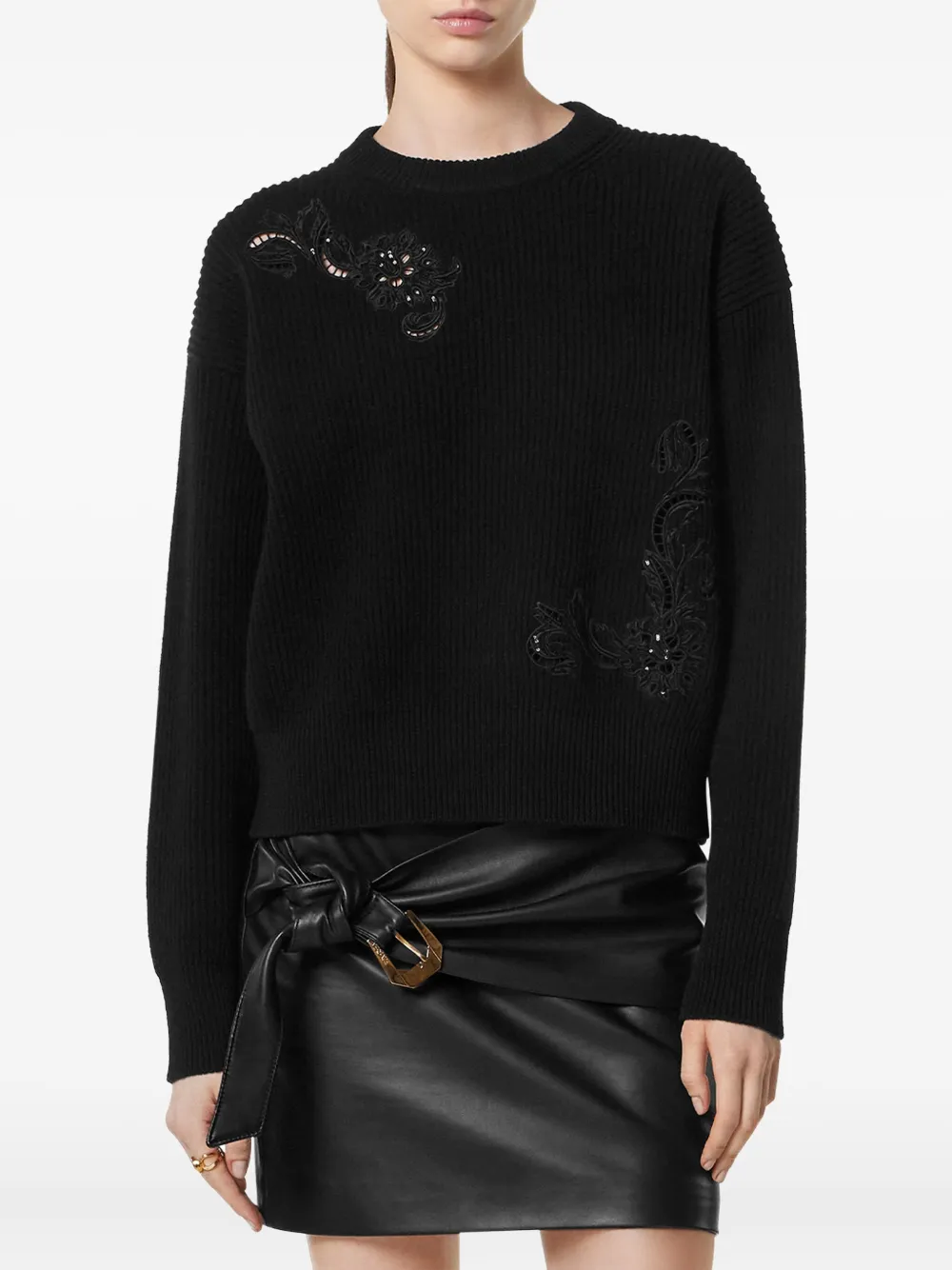 Versace Trui met geborduurd detail Zwart