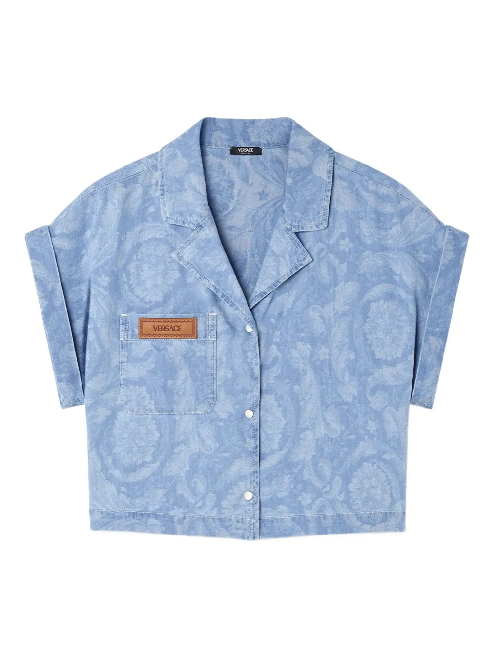 Versace Blouse met Baracco-print Blauw