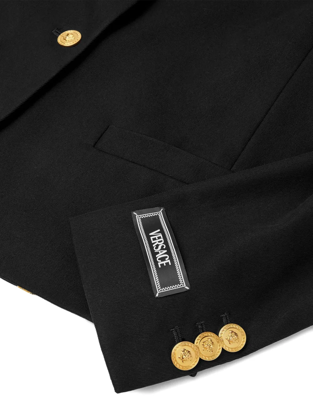 Versace Katoenen jack met gouden knoop Zwart