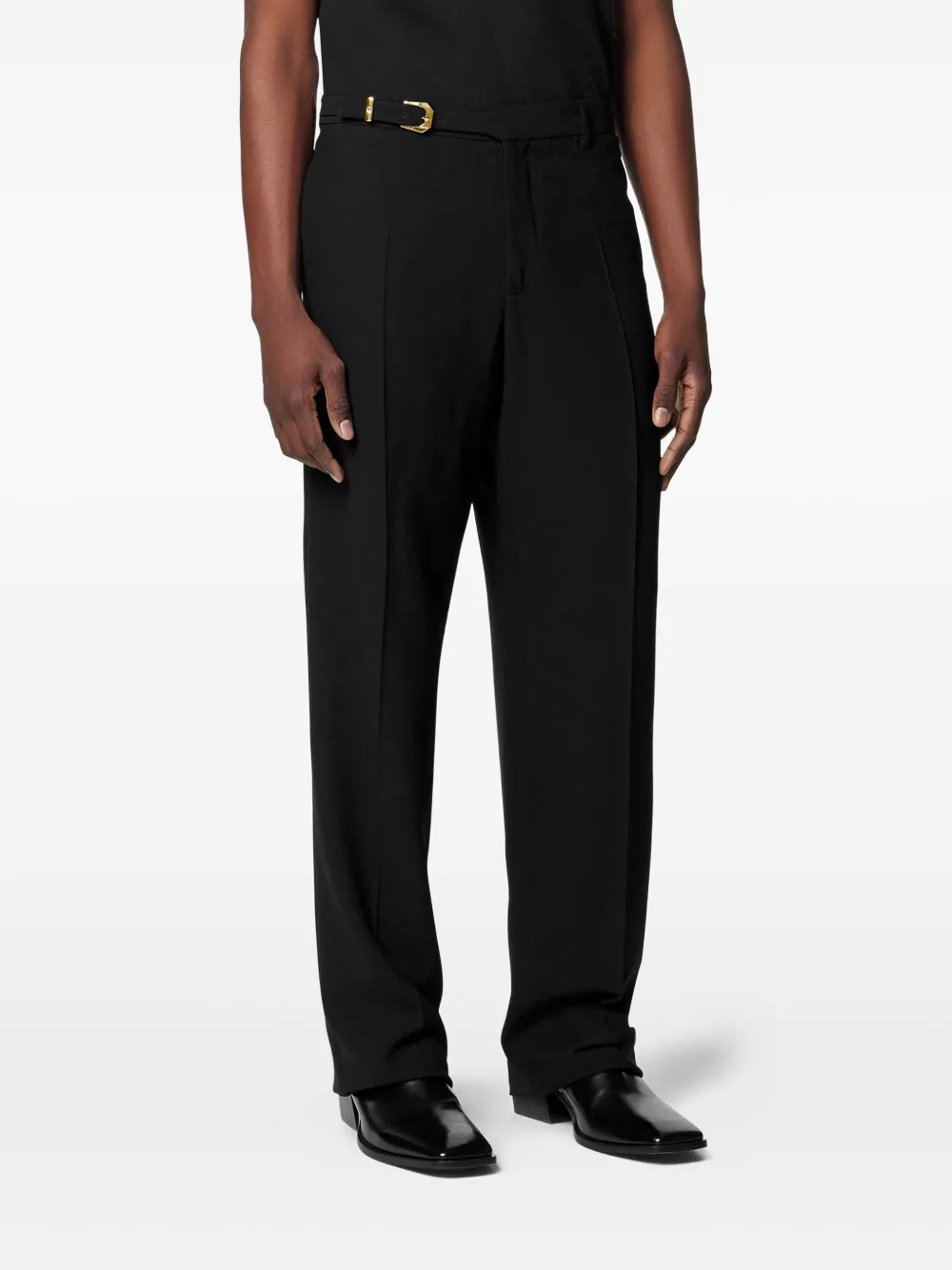 Versace Pantalon met ceintuur Zwart