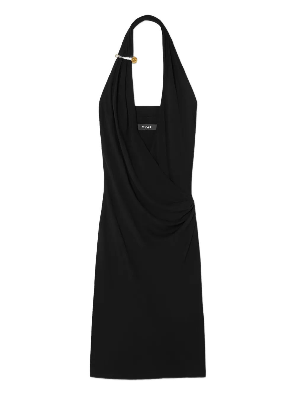 Versace vestido midi con cuello halter | negro | Image 1