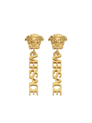 ラ メドゥーサ ロゴ ドロップ イヤリング ゴールド | VERSACE JP