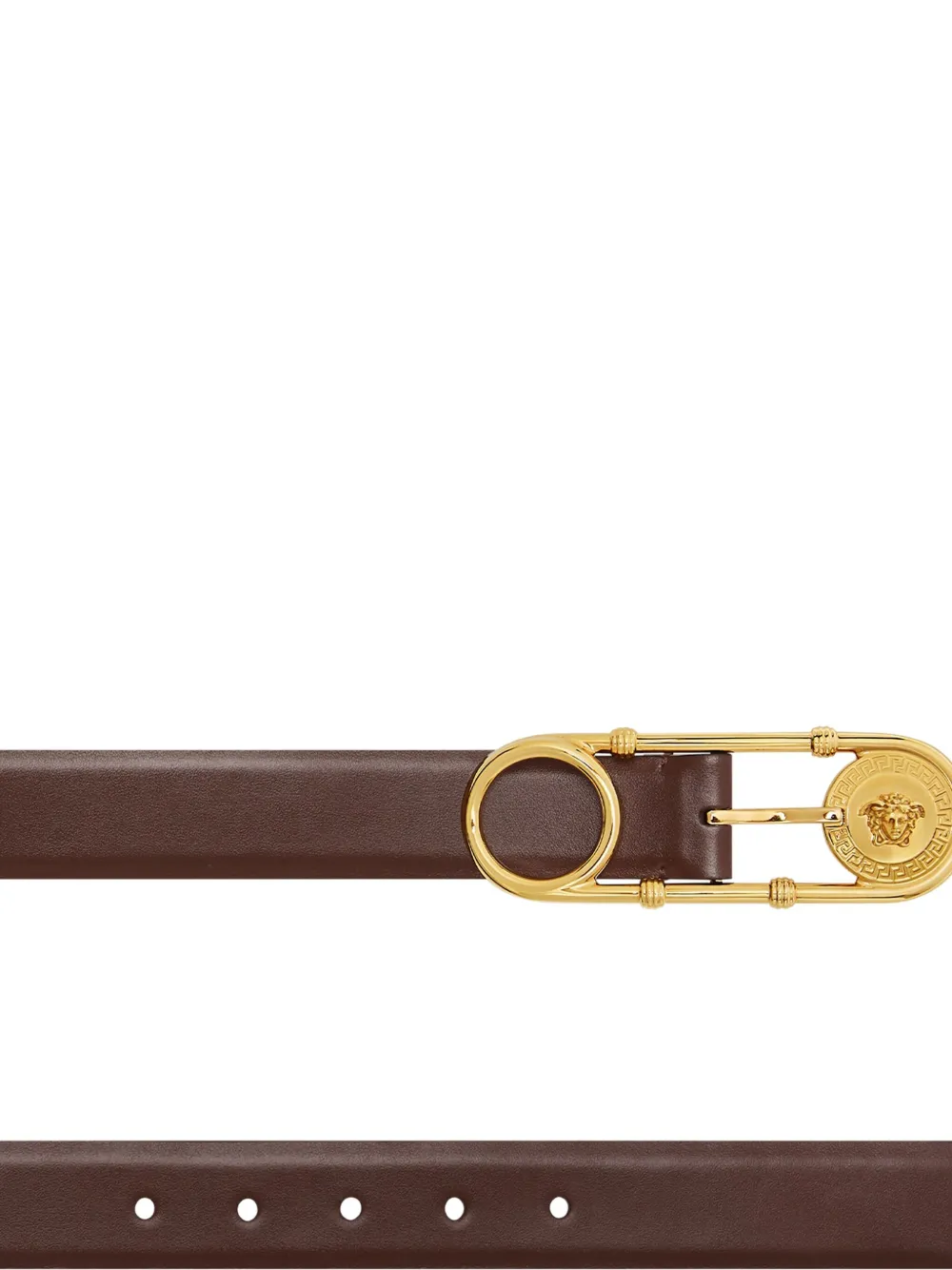 Versace Riem met veiligheidsspeld Bruin