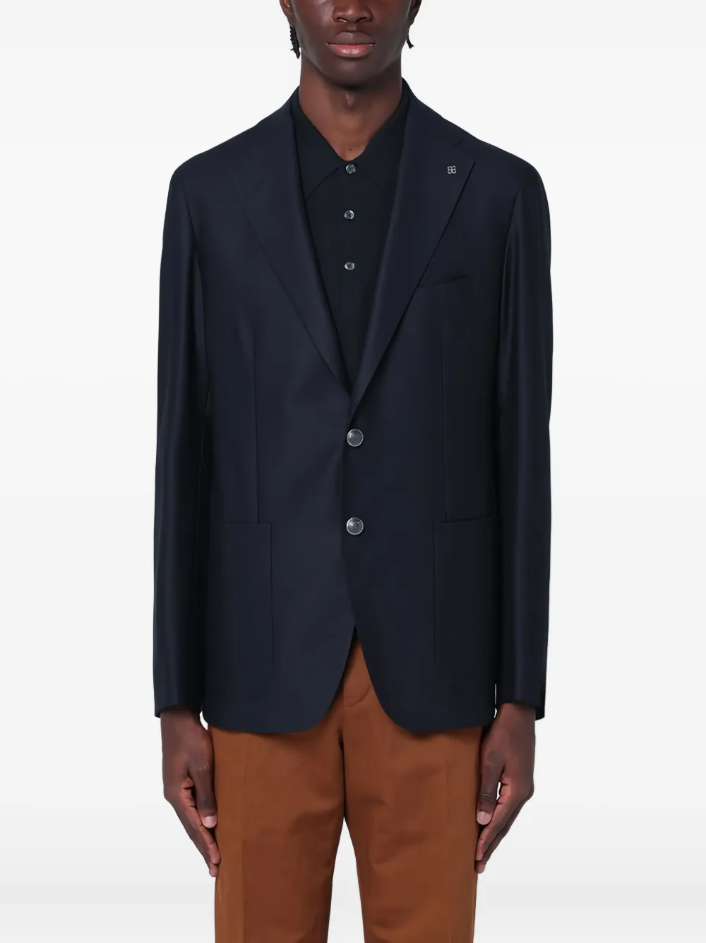 Tagliatore Virgin Wool Single-breasted Blazer In Black