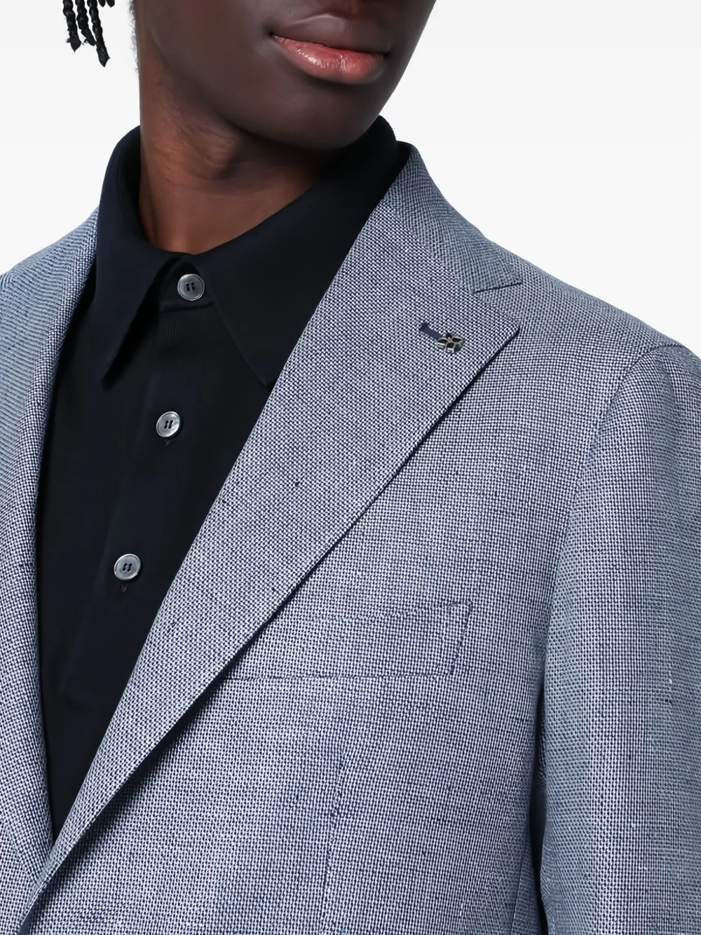 Tagliatore single-breasted patch-pocket jacket Blauw