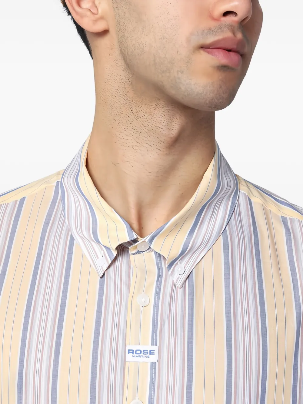 Martine Rose striped short-sleeve shirt Geel