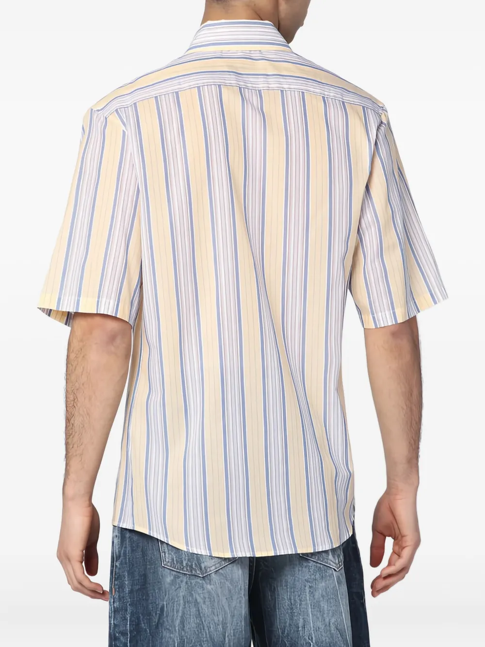 Martine Rose striped short-sleeve shirt Geel