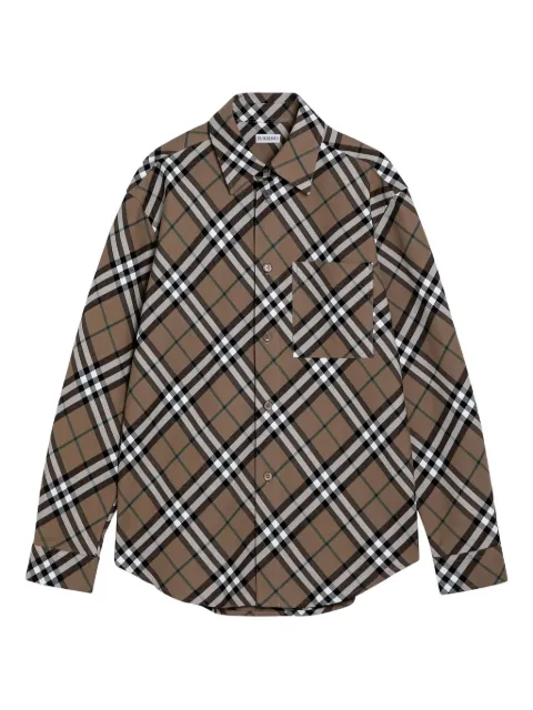 Burberry checked long-sleeved shirt
