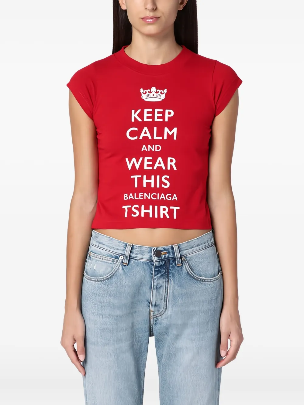 Balenciaga T-shirt met grafische print Rood