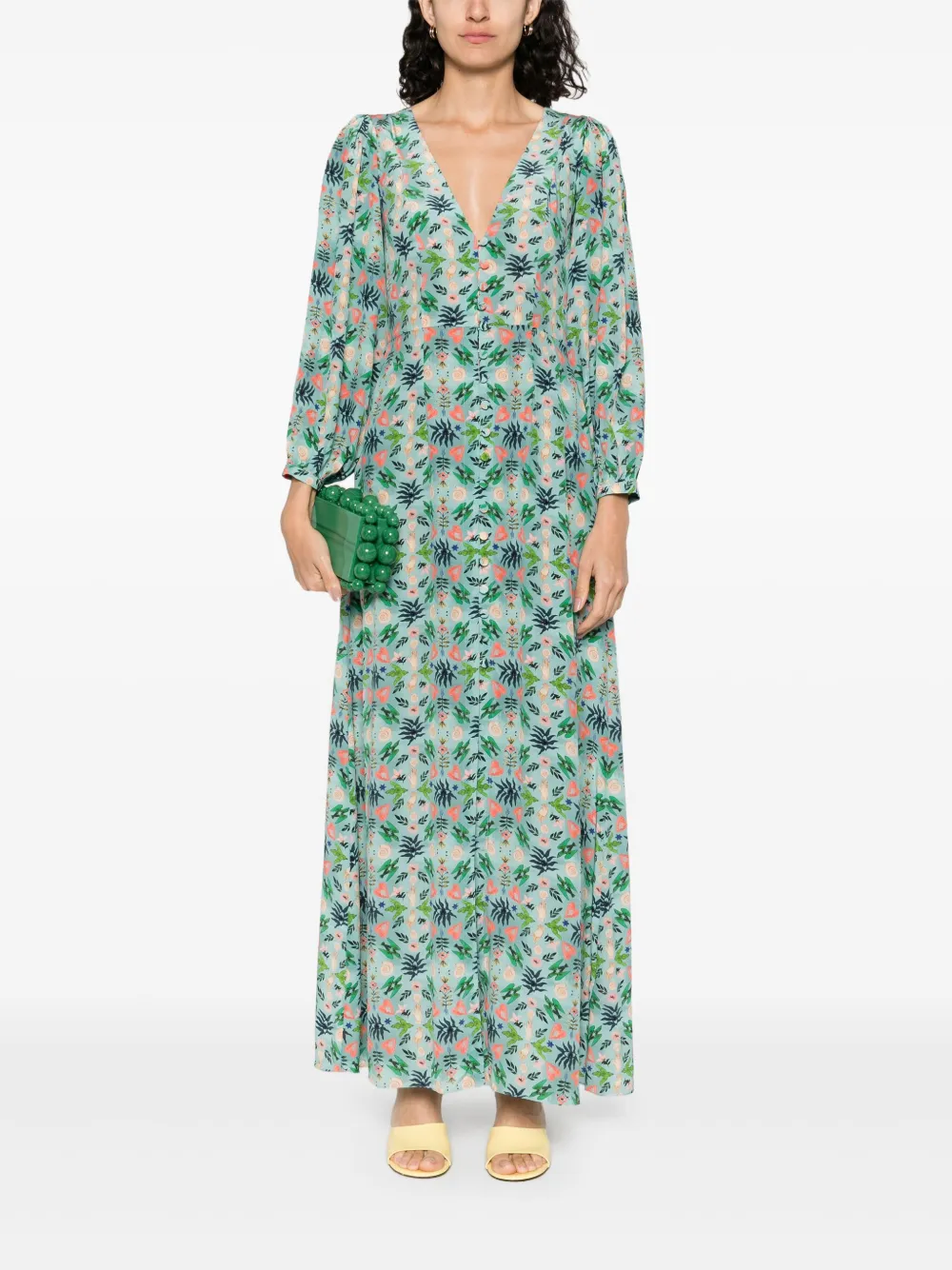 MUZUNGU SISTERS Maxi-jurk met bloemenprint - Blauw