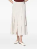 Department 5 pleated wrap linen-blend skirt - Grey