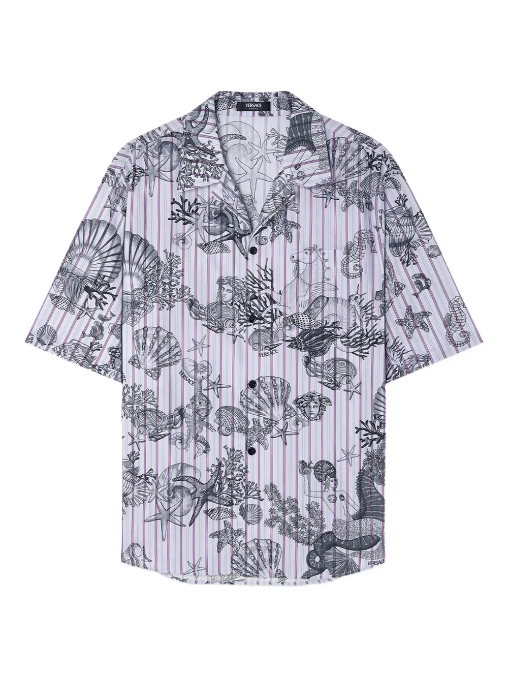 Versace Coral Theatre striped shirt | Purple | Image 1