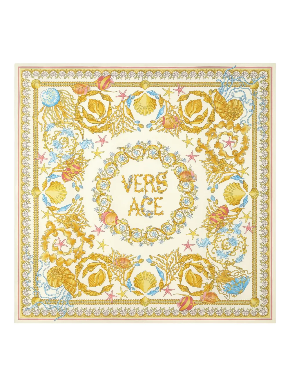 Versace Underwater Barocco sjaal met patroon Beige