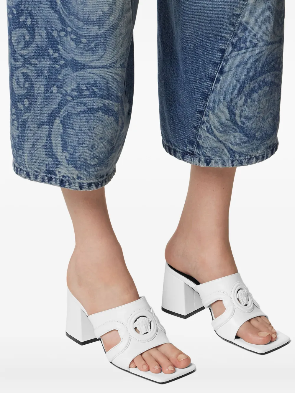 Versace 70mm Medusa '95 mules White