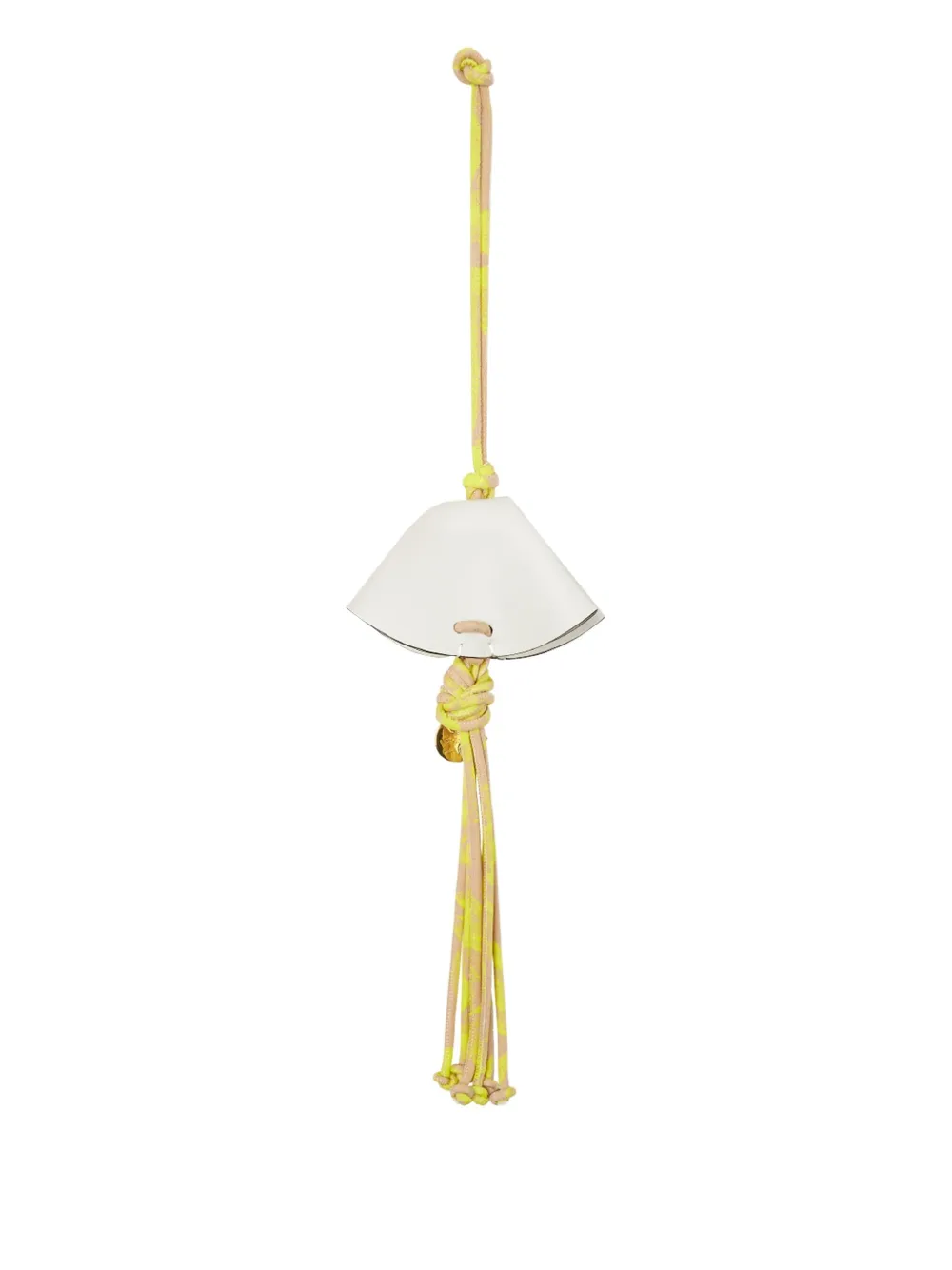Versace Medusa sleutelhanger met leren kwastje Wit
