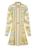 Versace Underwater Barocco silk midi shirt dress - Gold