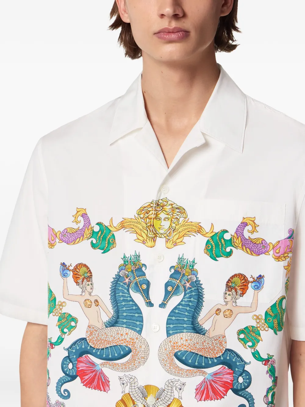 Versace Coral Theatre overhemd Wit