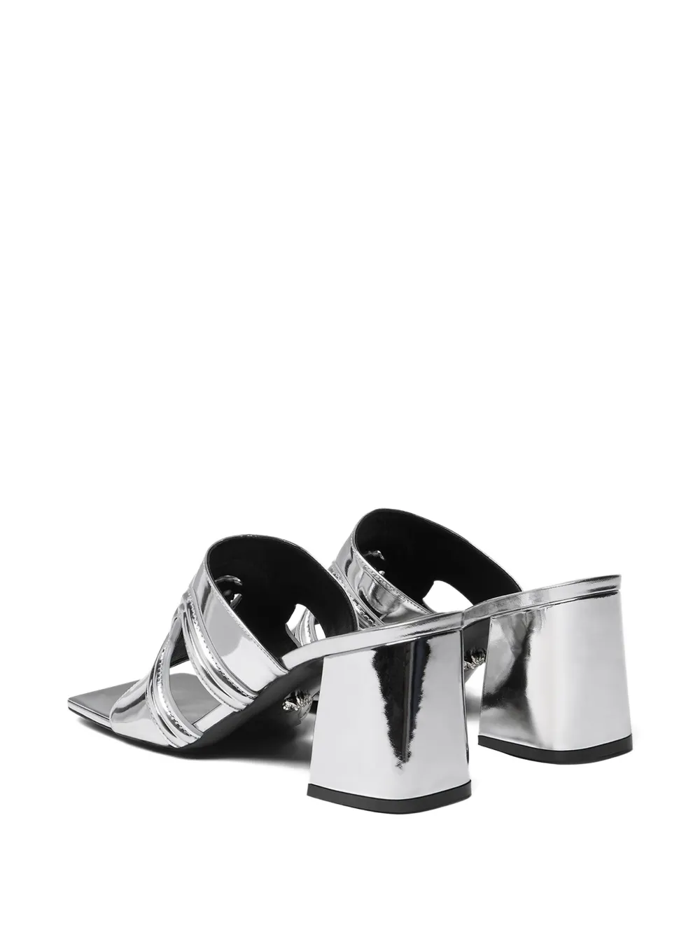 Versace 70mm Medusa '95 metallic mules Silver