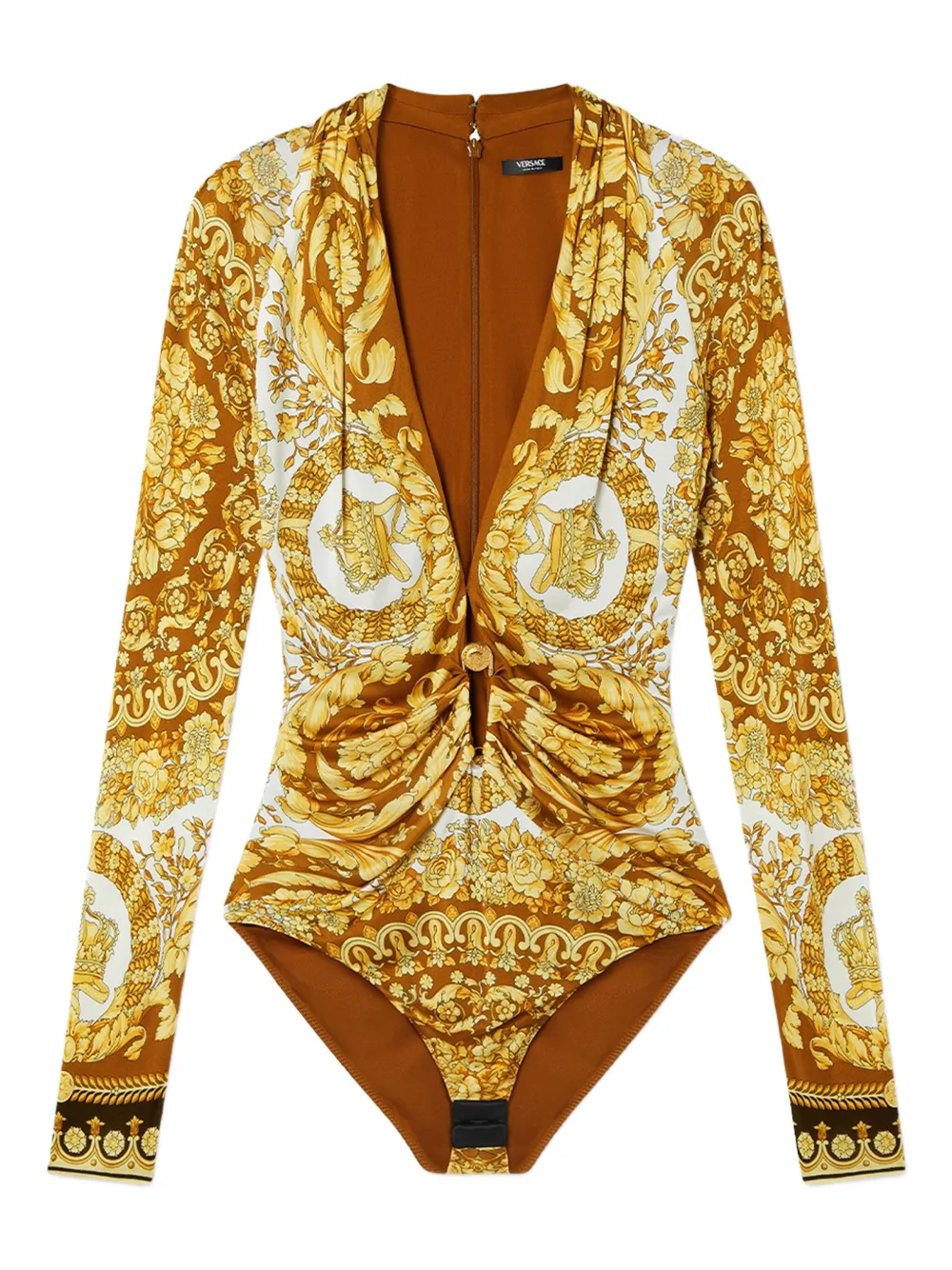 Versace baroque-print long-sleeve blouse | Yellow | Image 1