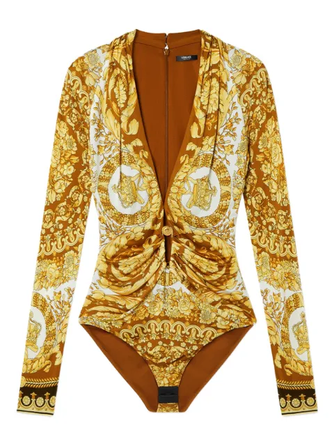Versace بلوزة بأكمام طويلة وطبعة الباروك