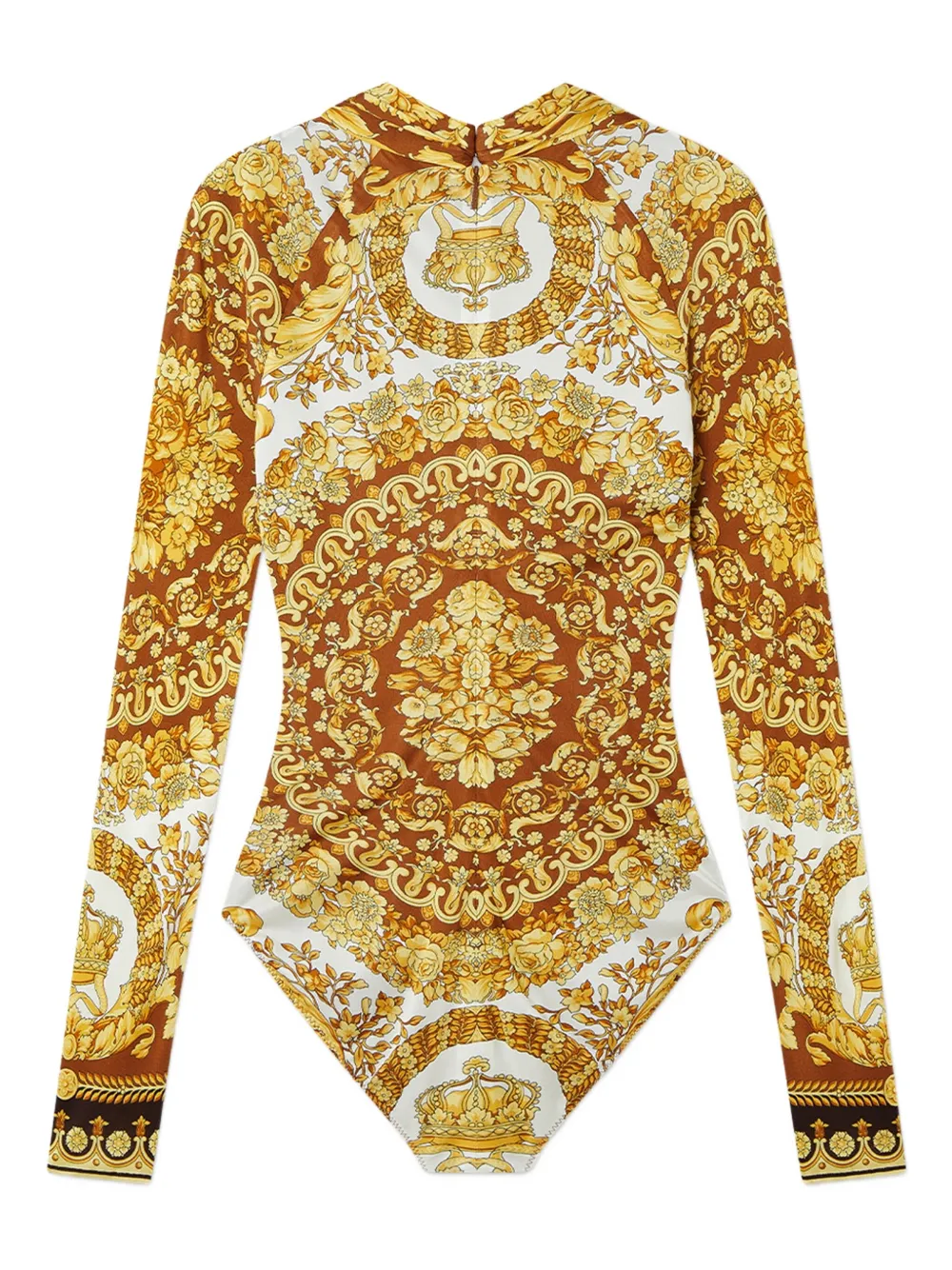Versace baroque-print long-sleeve blouse - Geel