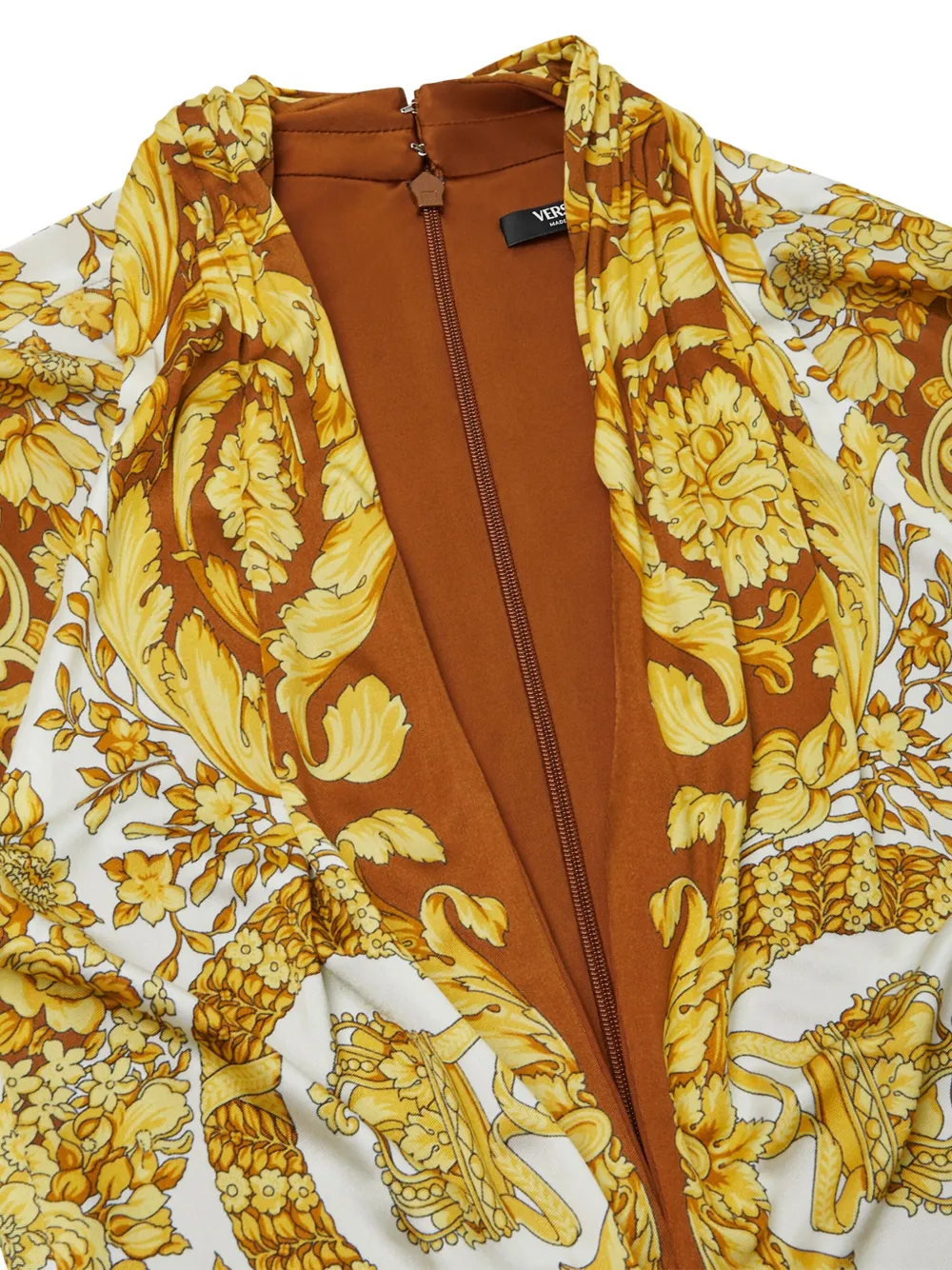 Versace Blouse met barokprint en lange mouwen Geel