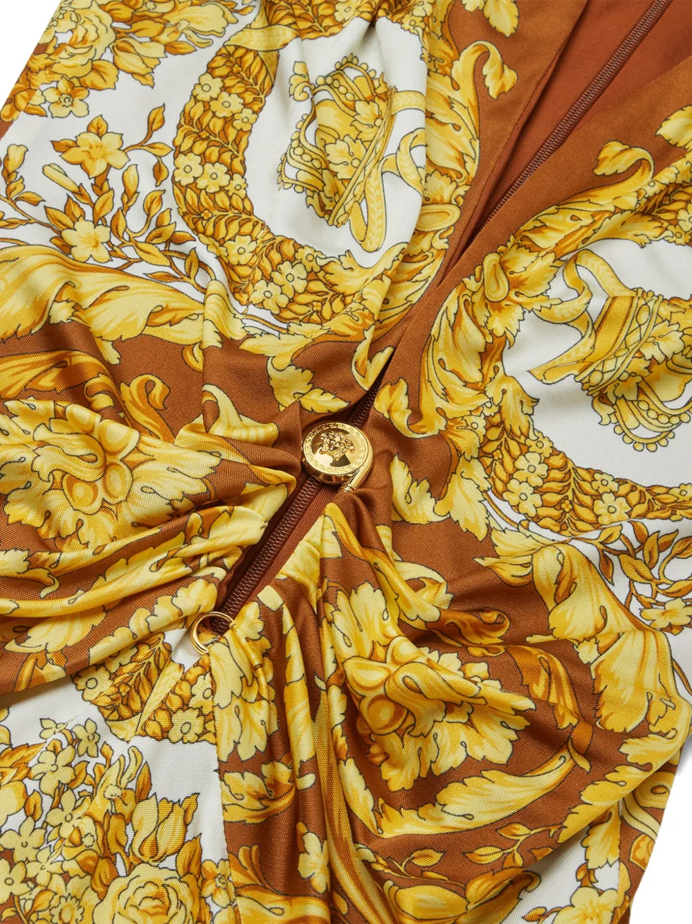 Versace Blouse met barokprint en lange mouwen Geel