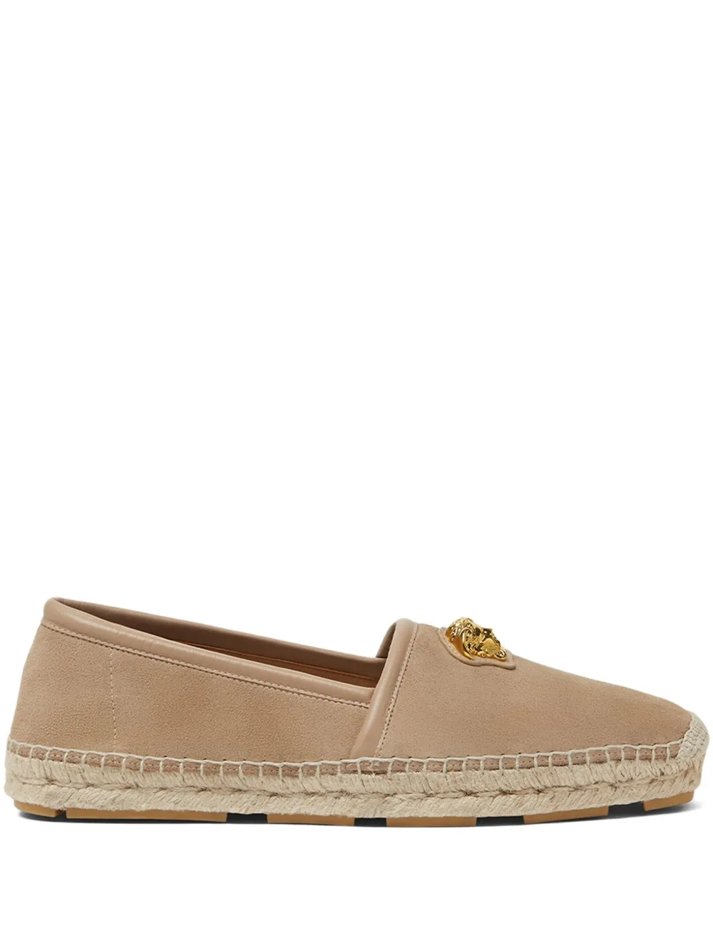 Versace La Medusa suede slippers Brown