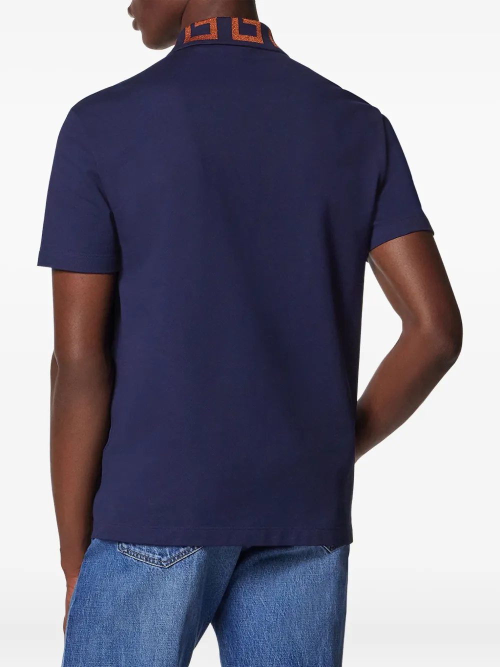 Versace Poloshirt met print Blauw