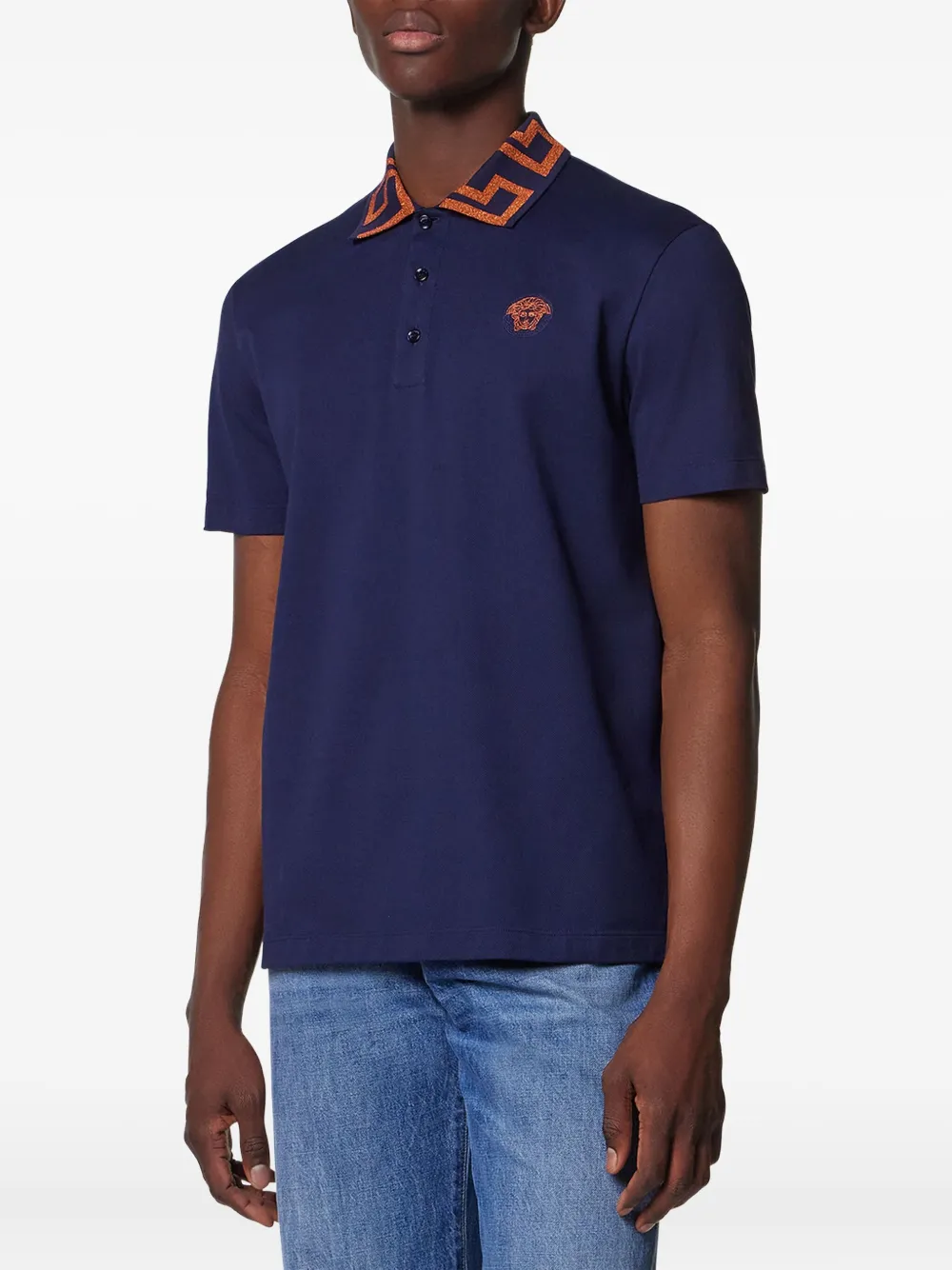 Versace Poloshirt met print Blauw