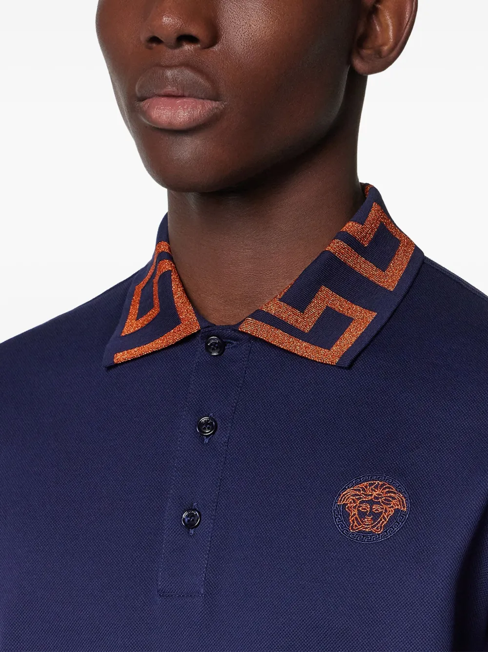 Versace Poloshirt met print Blauw