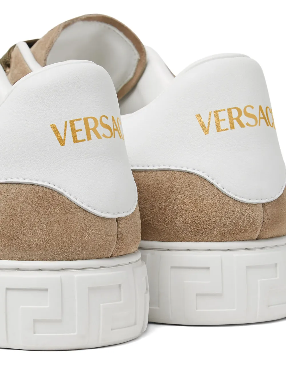 Versace Greca-embroidered sneakers Brown