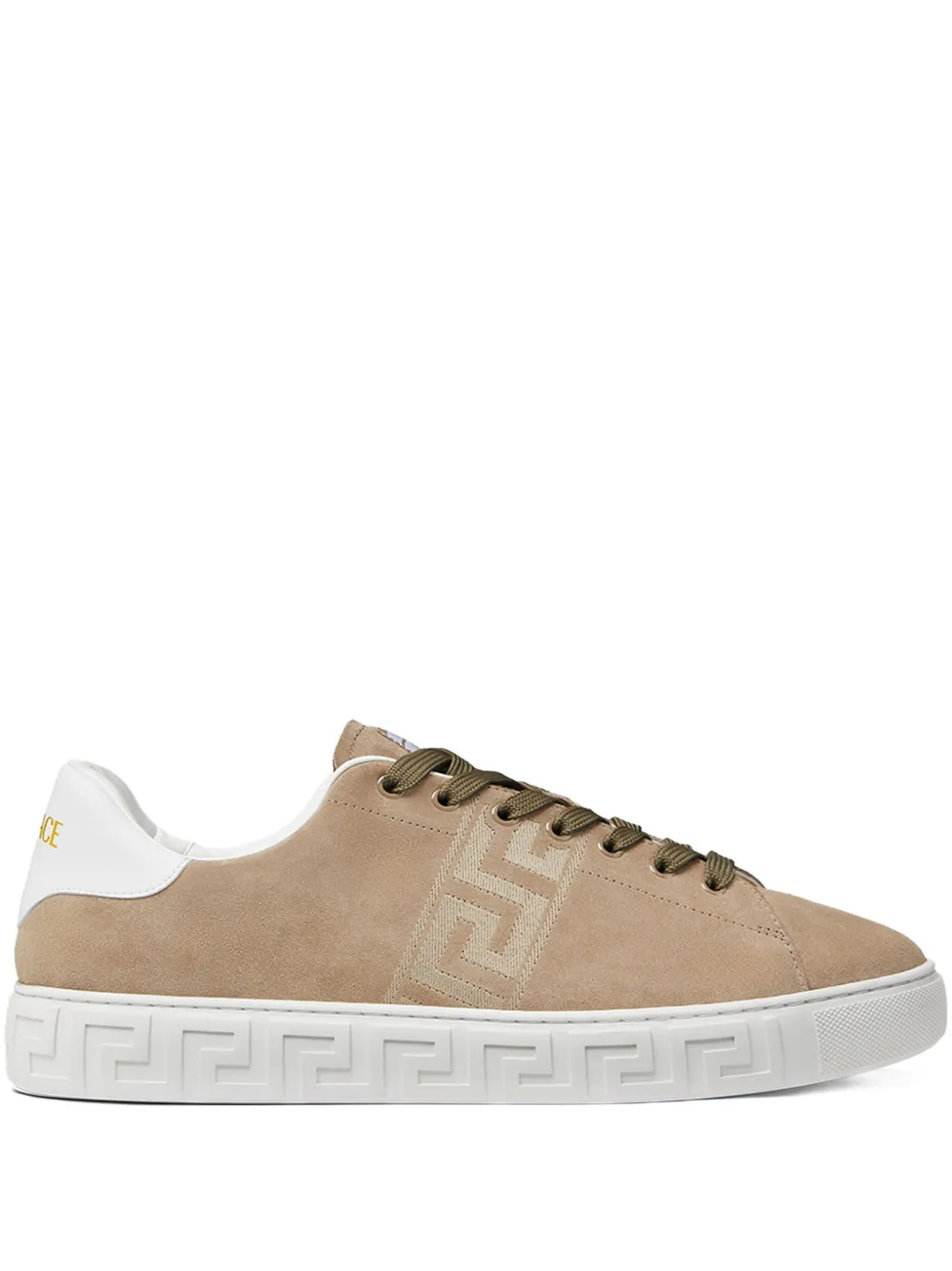 Versace Greca-embroidered sneakers Brown