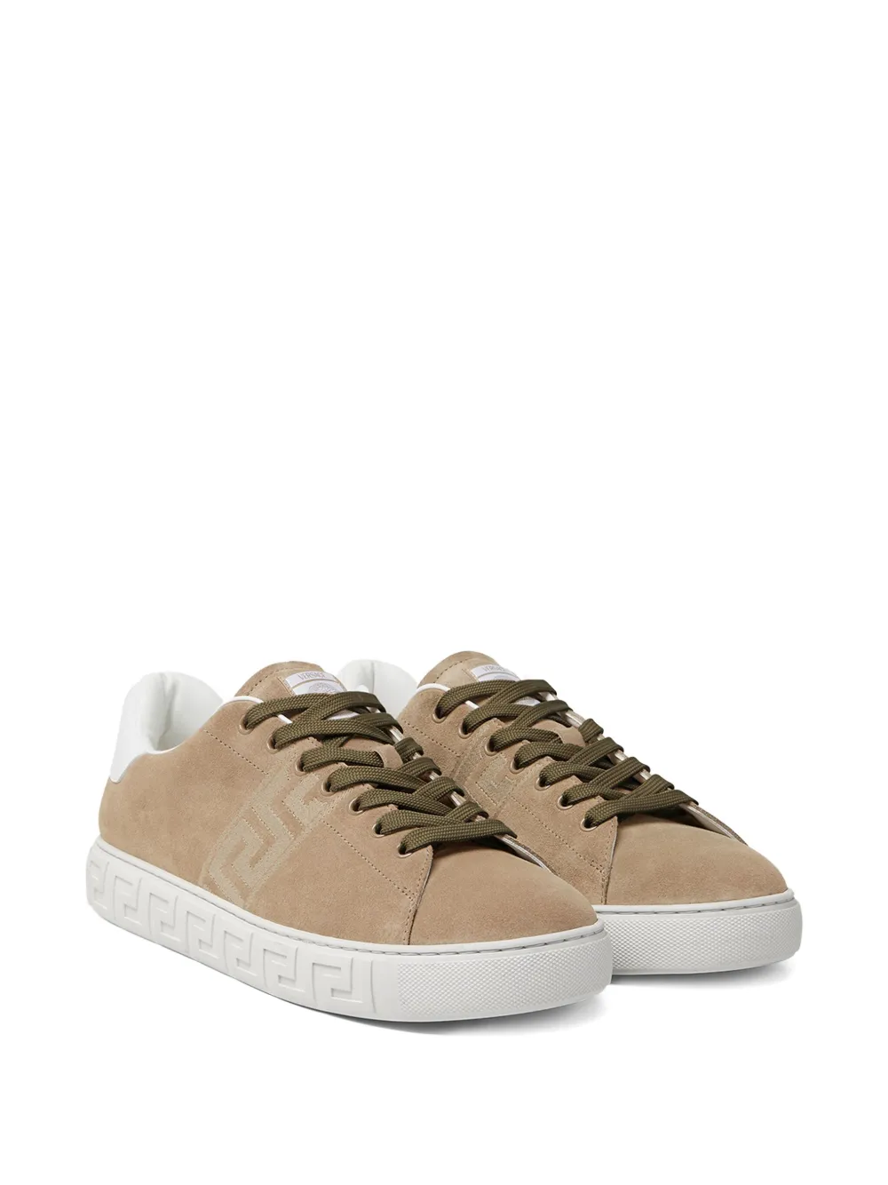 Versace Greca-embroidered sneakers Brown