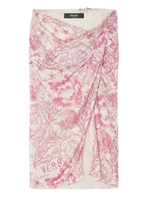 Versace Underwater Barocco draped skirt
