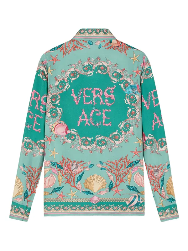 Versace Underwater Barocco button-up Shirt | Green | FARFETCH