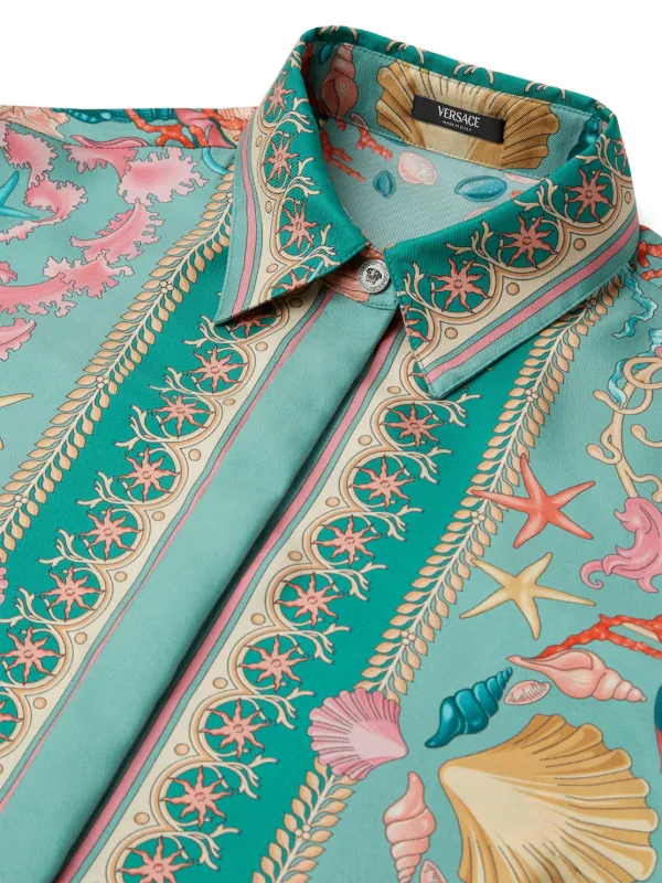 Versace Underwater Barocco button-up Shirt | Green | FARFETCH