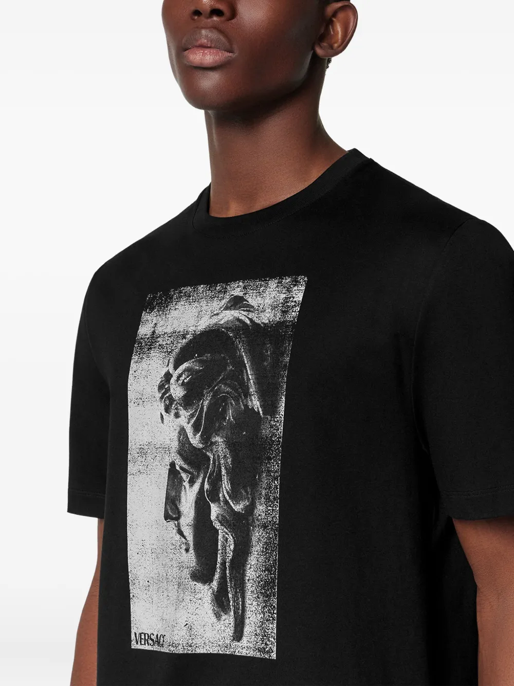 Versace T-shirt met grafische print Zwart