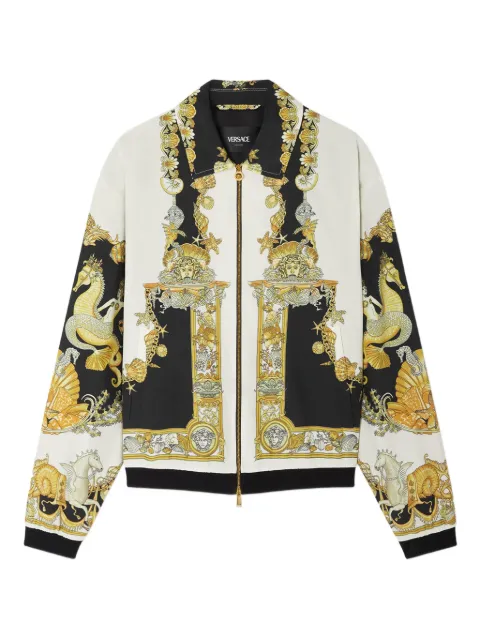 Versace جاكيت بسحاب أمامي وطبعة حصان البحر