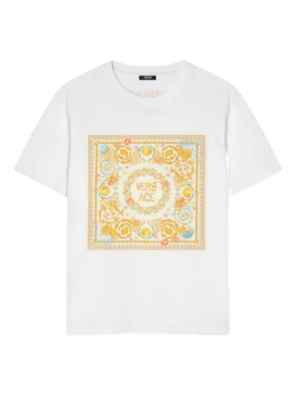 Versace T-shirt Underwater Barocco | Bianco | FARFETCH IT