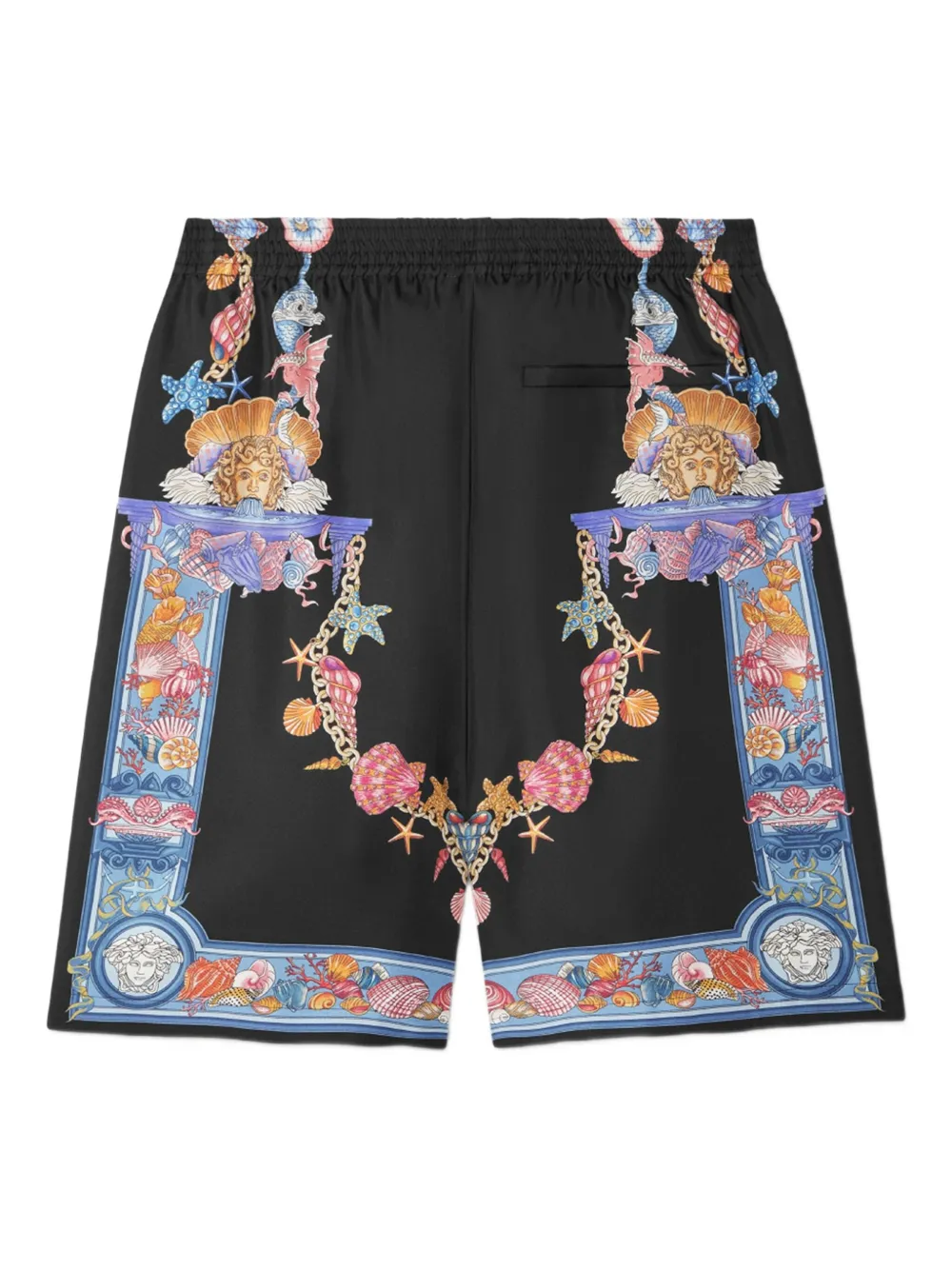 Versace Shorts met Coral Theatre-print - Zwart