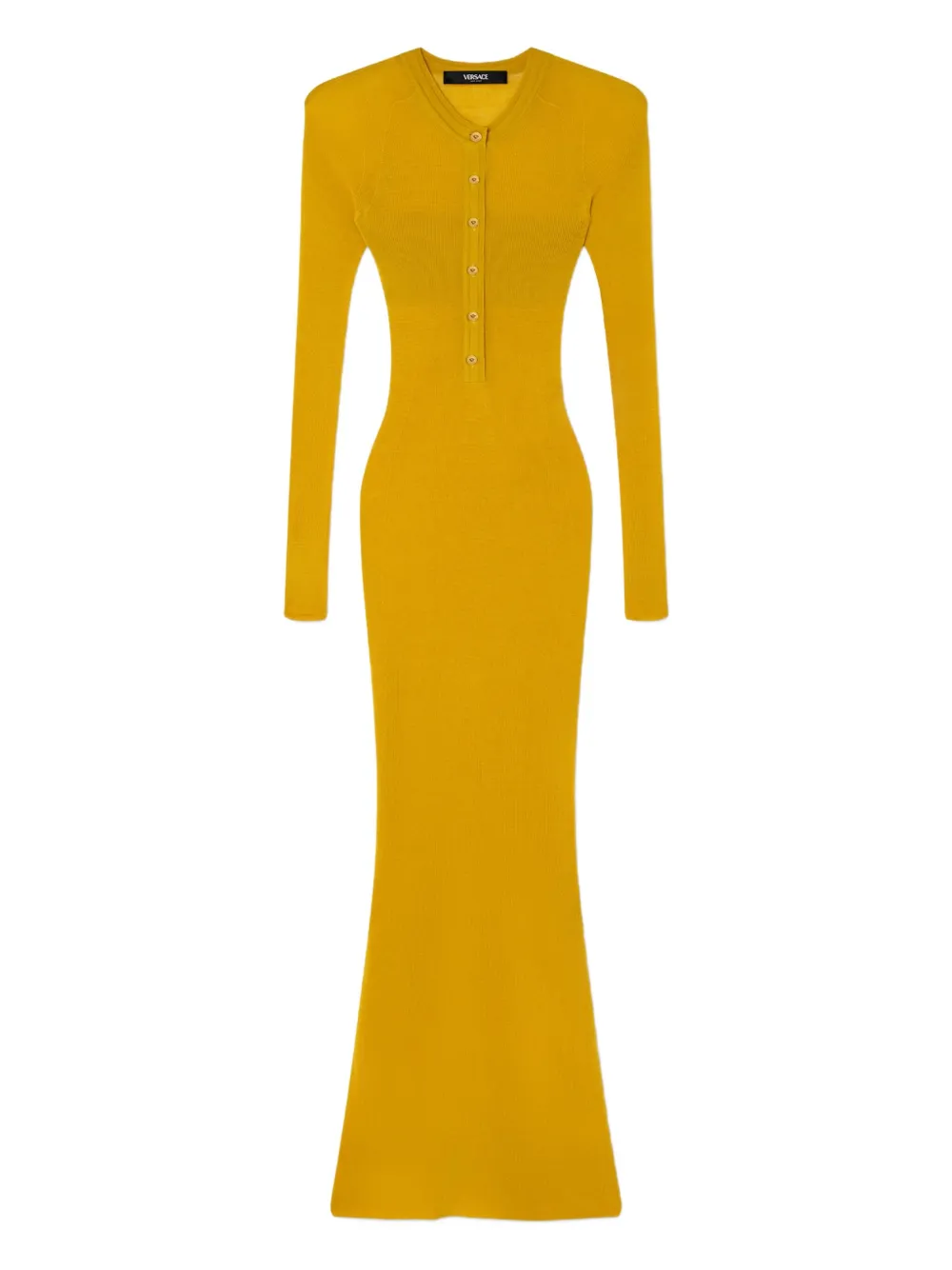Versace long-sleeve ribbed-knit dress | Yellow | Image 1
