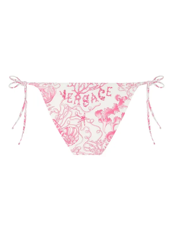 【送料&関税込】Versace White Bikini Bottom With Adjustable Two-piece swimsuit Versace White size S International in