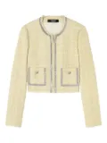 Versace crystal-embellished tweed jacket - Neutrals