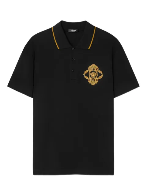 Versace Architectural Baroque-embroidered polo shirt