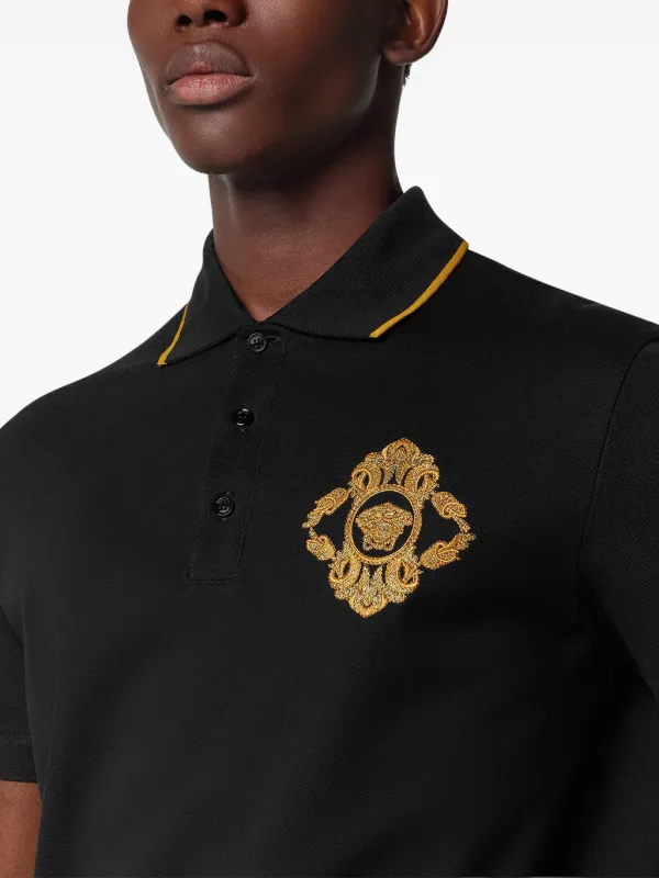 Versace Architectural バロックエンブロイダリー ポロシャツ