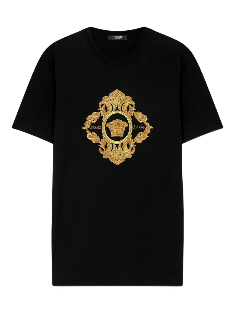 Versace playera con bordado Architectural Baroque | negro | Image 1